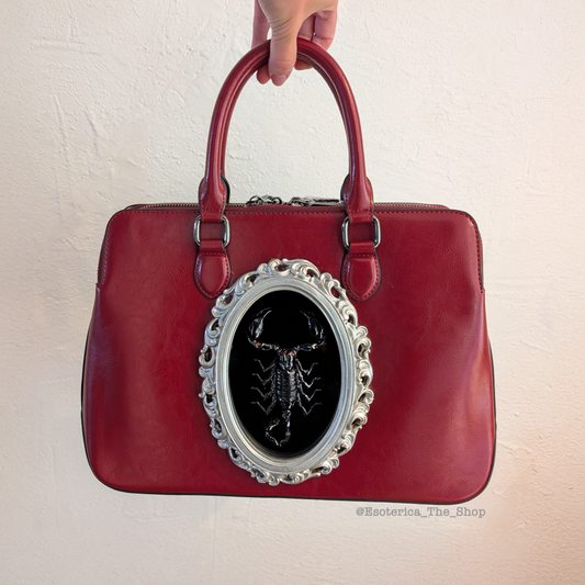 Real Scorpion Handbag - Silver Frame