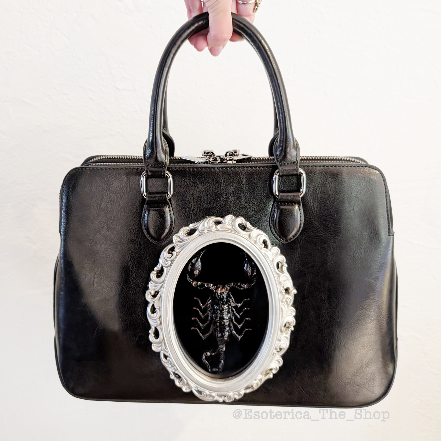 Real Scorpion Handbag - Silver Frame