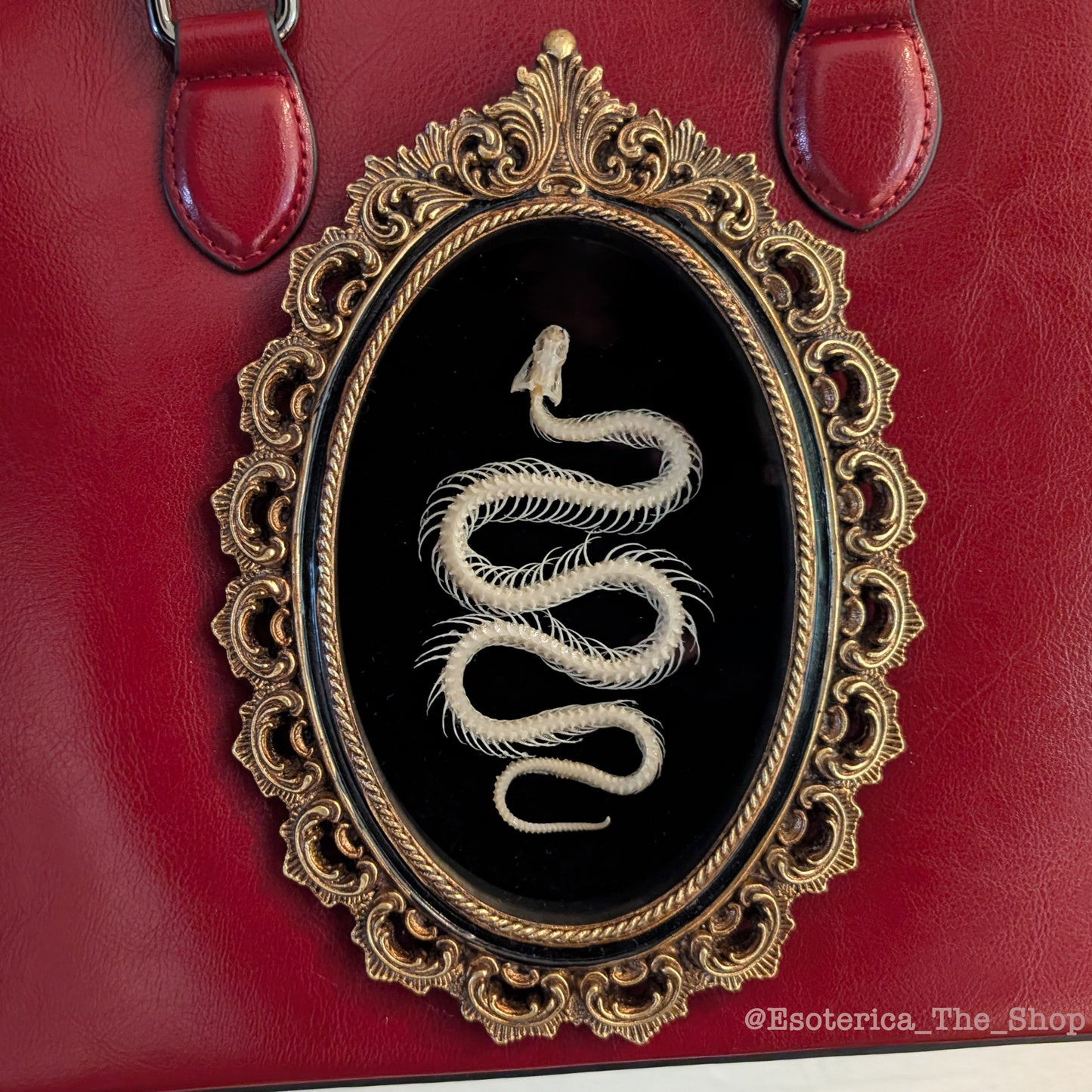 Real Snake Skeleton Handbag - Gold Frame
