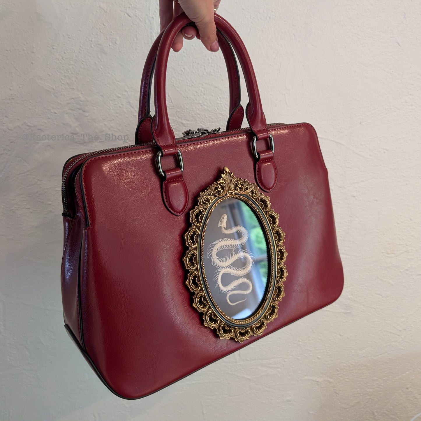 Real Snake Skeleton Handbag - Gold Frame