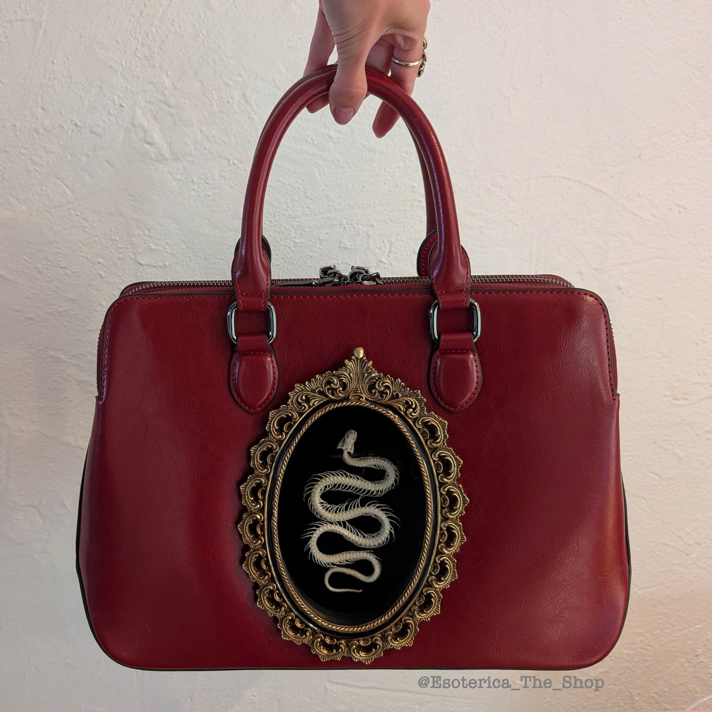 Real Snake Skeleton Handbag - Gold Frame