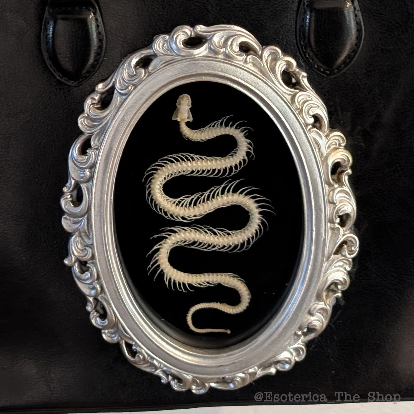 Real Snake Skeleton Handbag - Silver Frame
