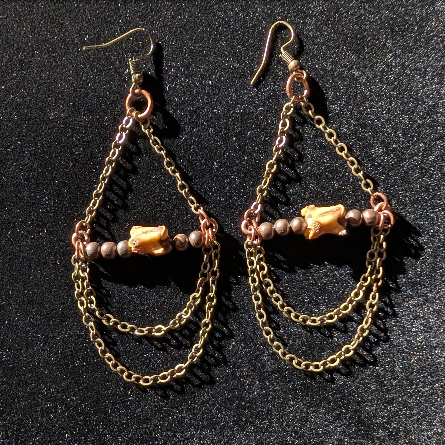 Snake Vertebra Chandelier Earrings