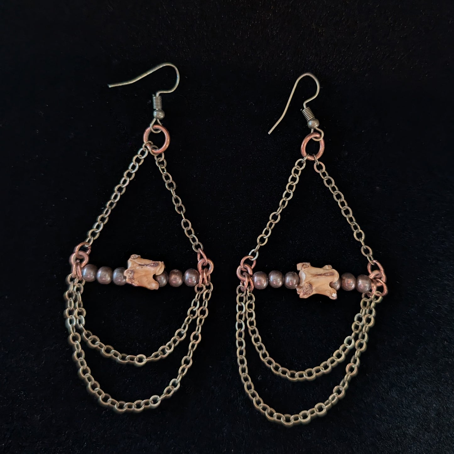 Snake Vertebra Chandelier Earrings