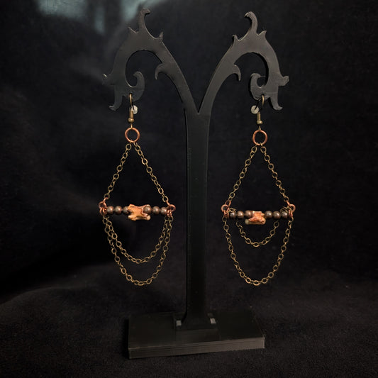 Snake Vertebra Chandelier Earrings
