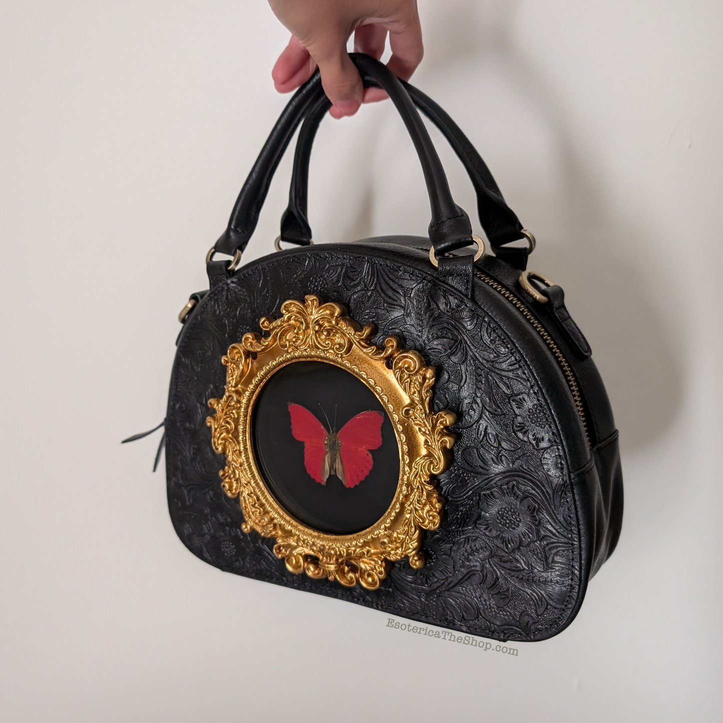 Real Butterfly Handbag - "Blood-Red Glider"