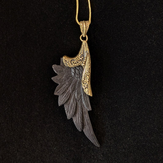 Nyx: Buffalo Bone Wing Pendant