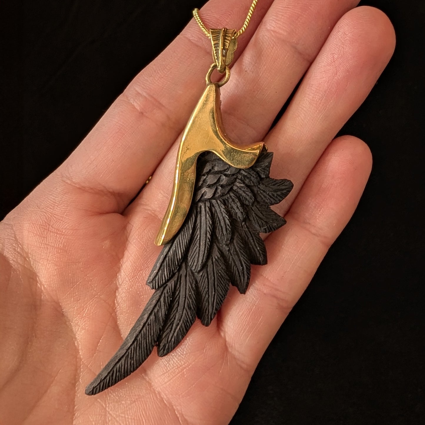 Nyx: Buffalo Bone Wing Pendant