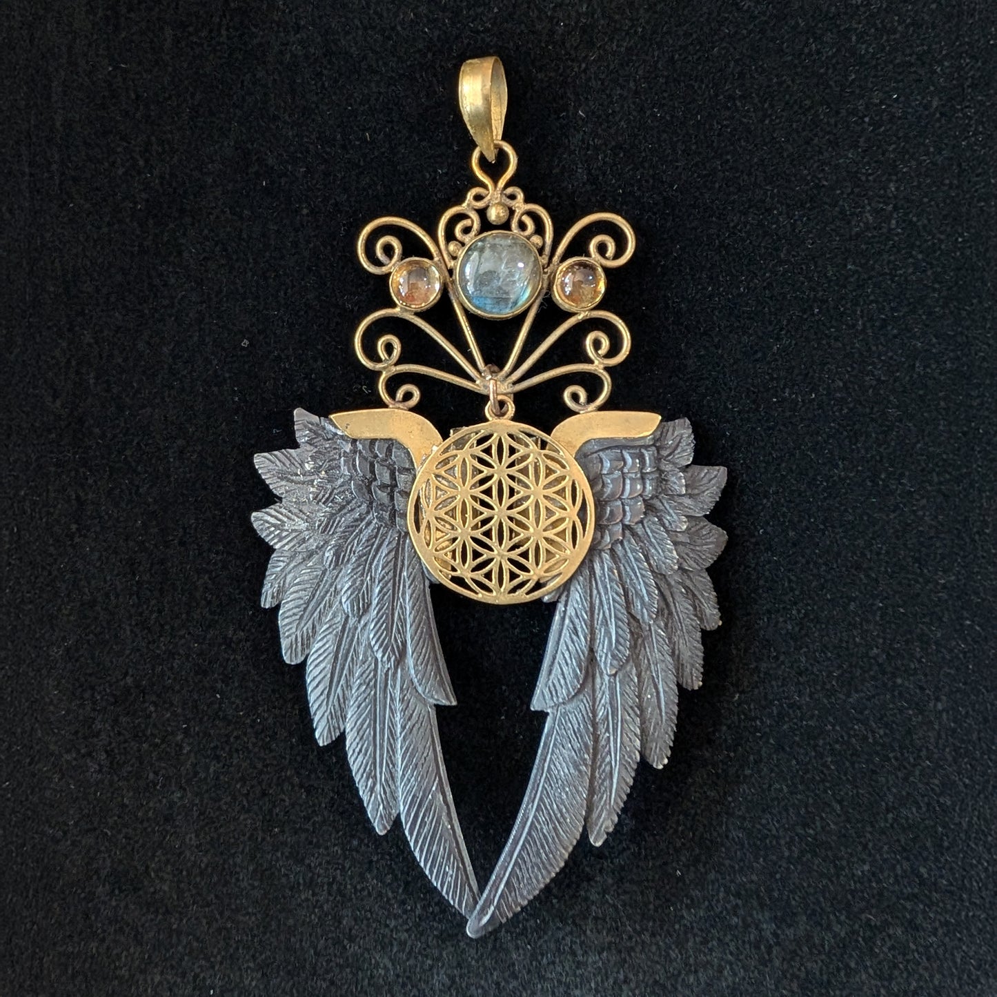 Eris: Buffalo Bone Wing Pendant
