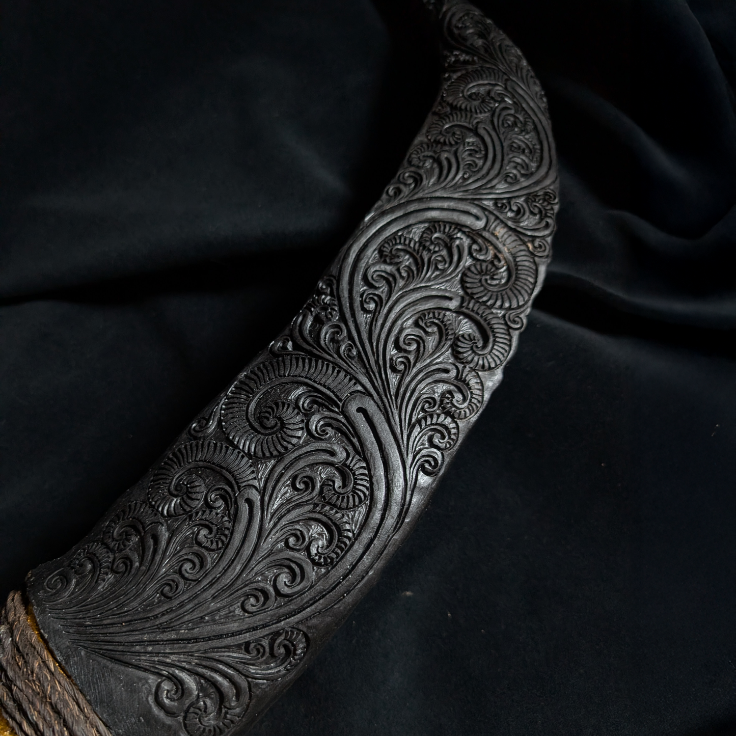 Hand-Carved Buffalo Skull in Gold