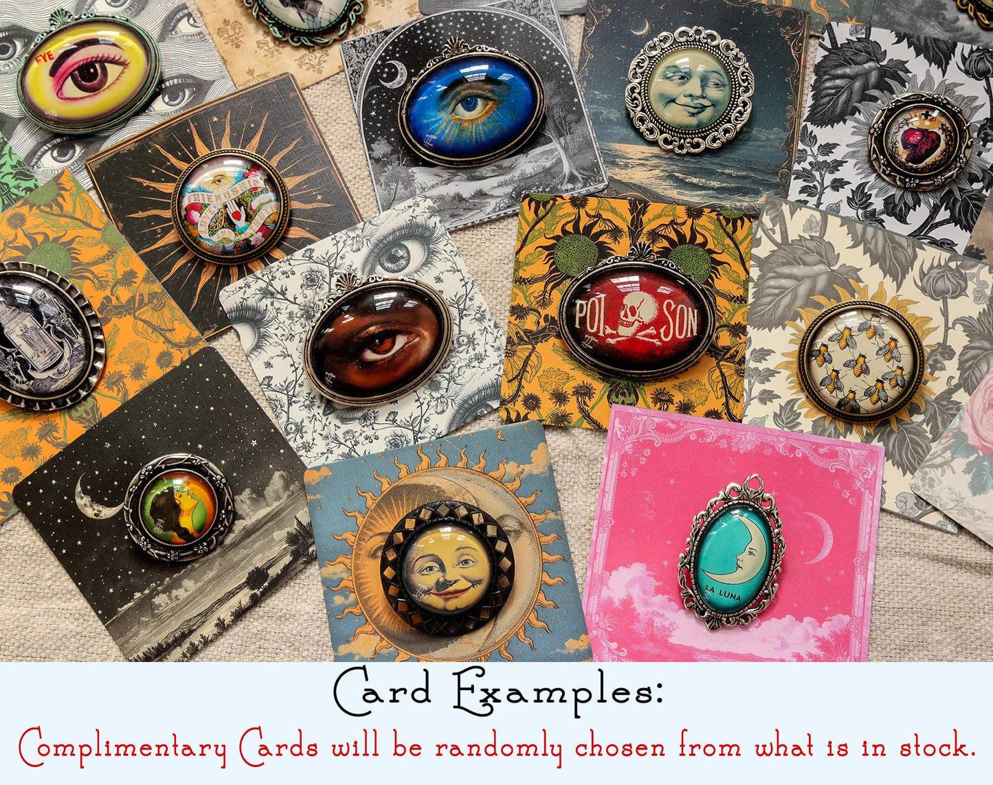 Lady Moon Collage Brooch