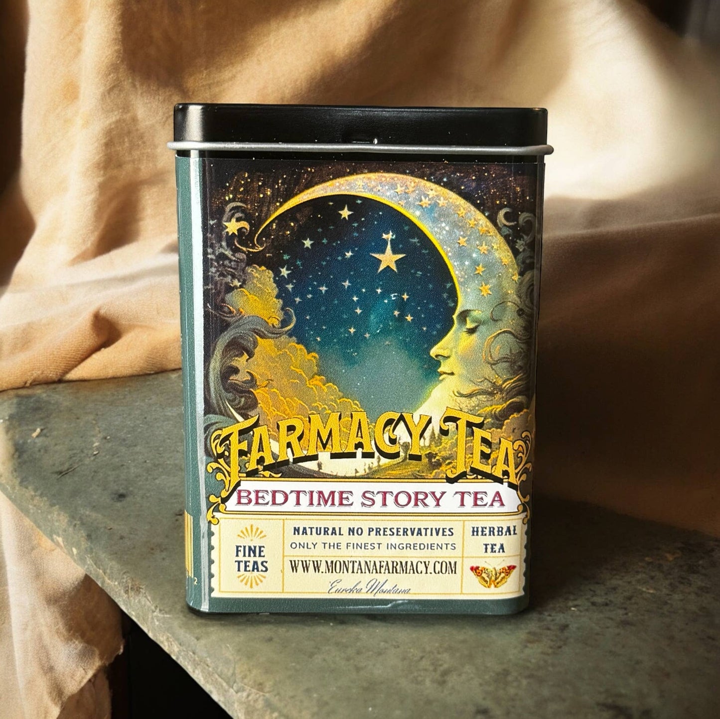 Bedtime Story Tea Travel TIN Sleep Tea Dreamy Vintage Moon