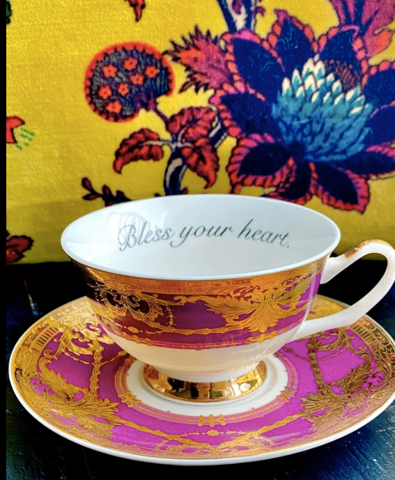 Bless Your Heart teacup and saucer