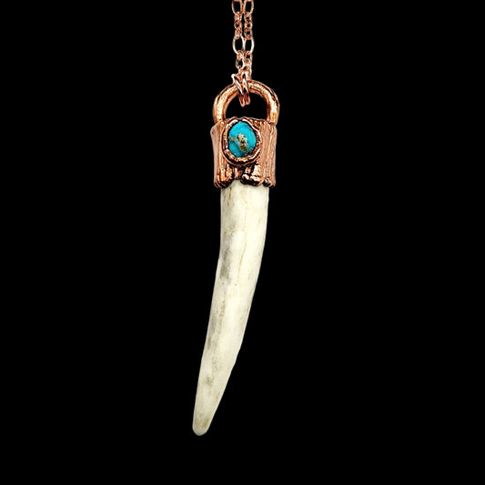 Naturally Shed Antler with Turquoise Necklace