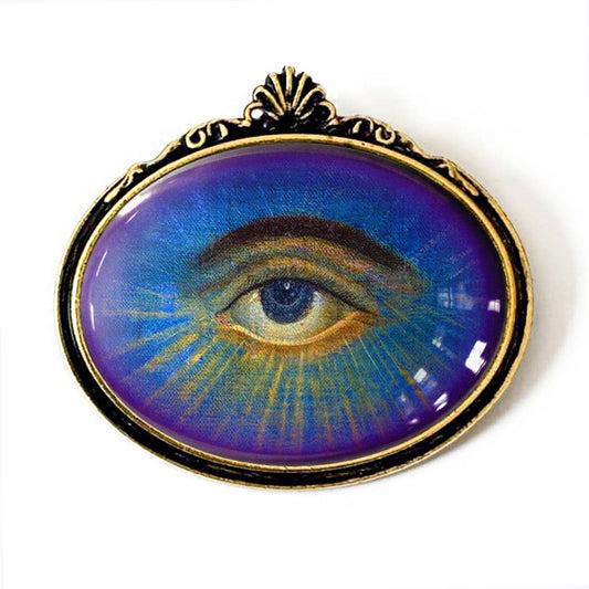 Allseeing Eye Painting Brooch