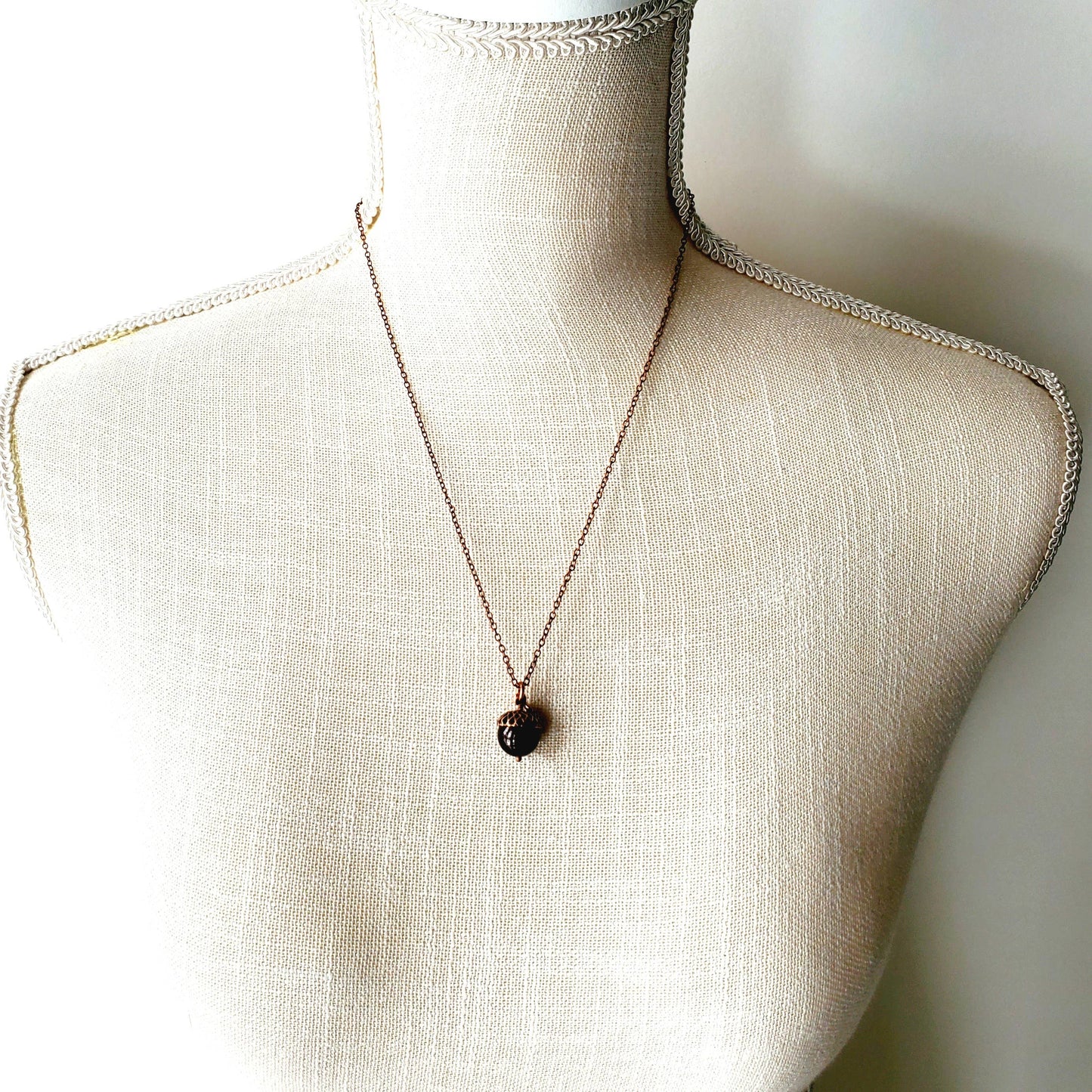 Acorn Necklace - Natural Garnet