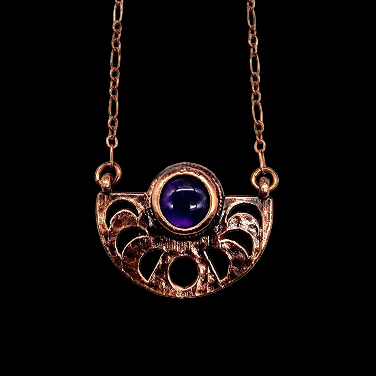 Moon Phase Necklace - Amethyst / Moon Cycle