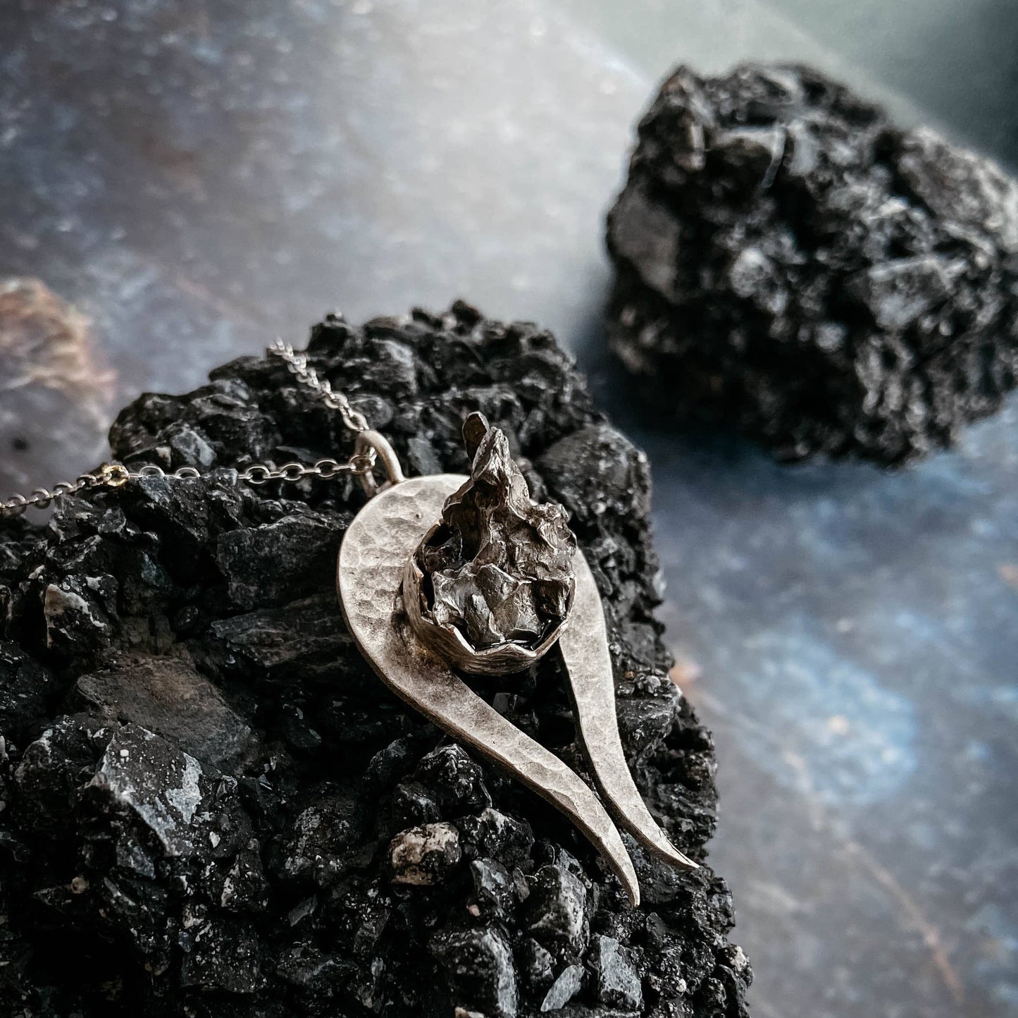 Comet Necklace with Authentic Meteorite