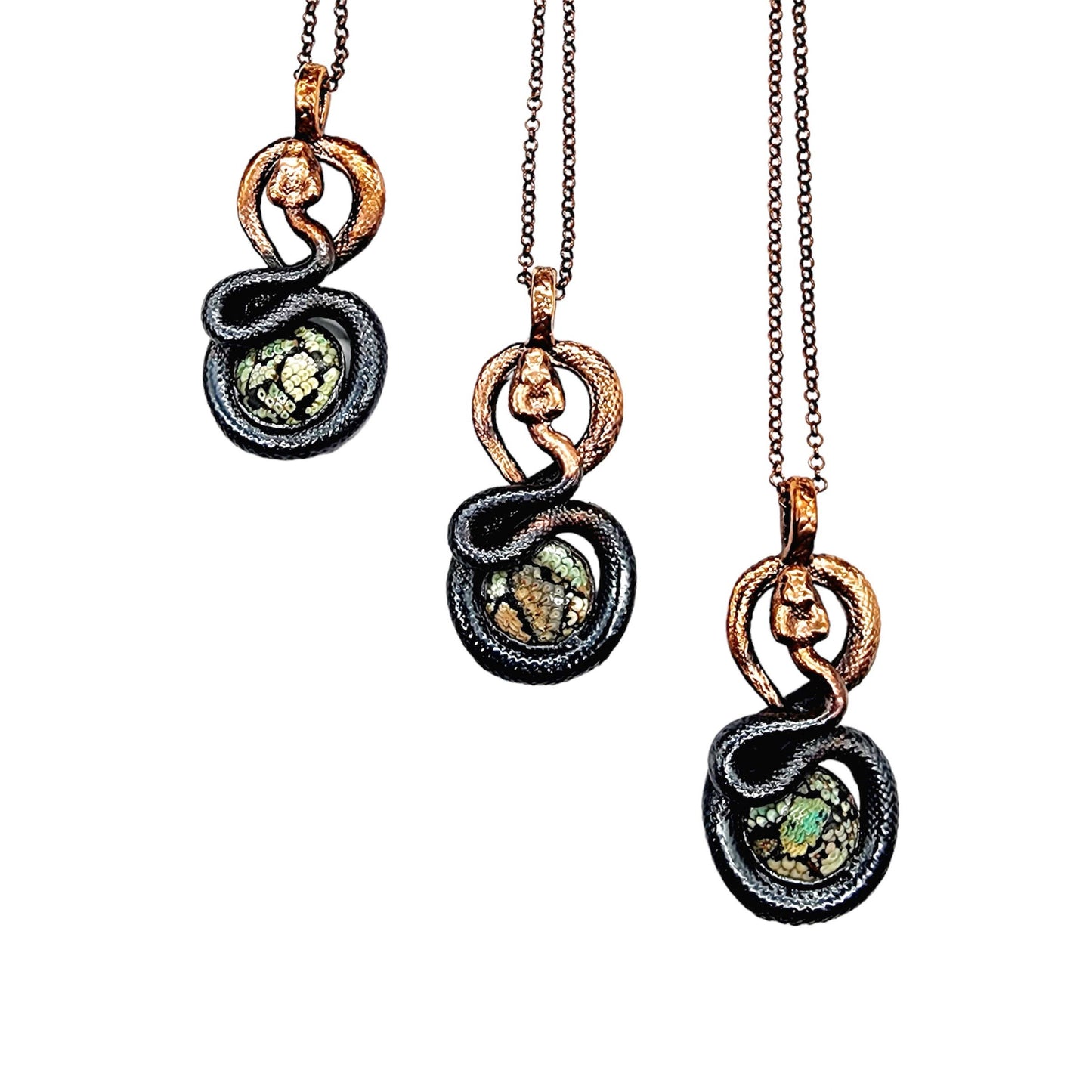 Snakeskin Agate Serpent Necklace (Fossil)