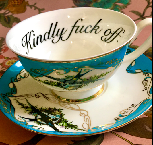 Kindly F*ck Off Teacup and Saucer