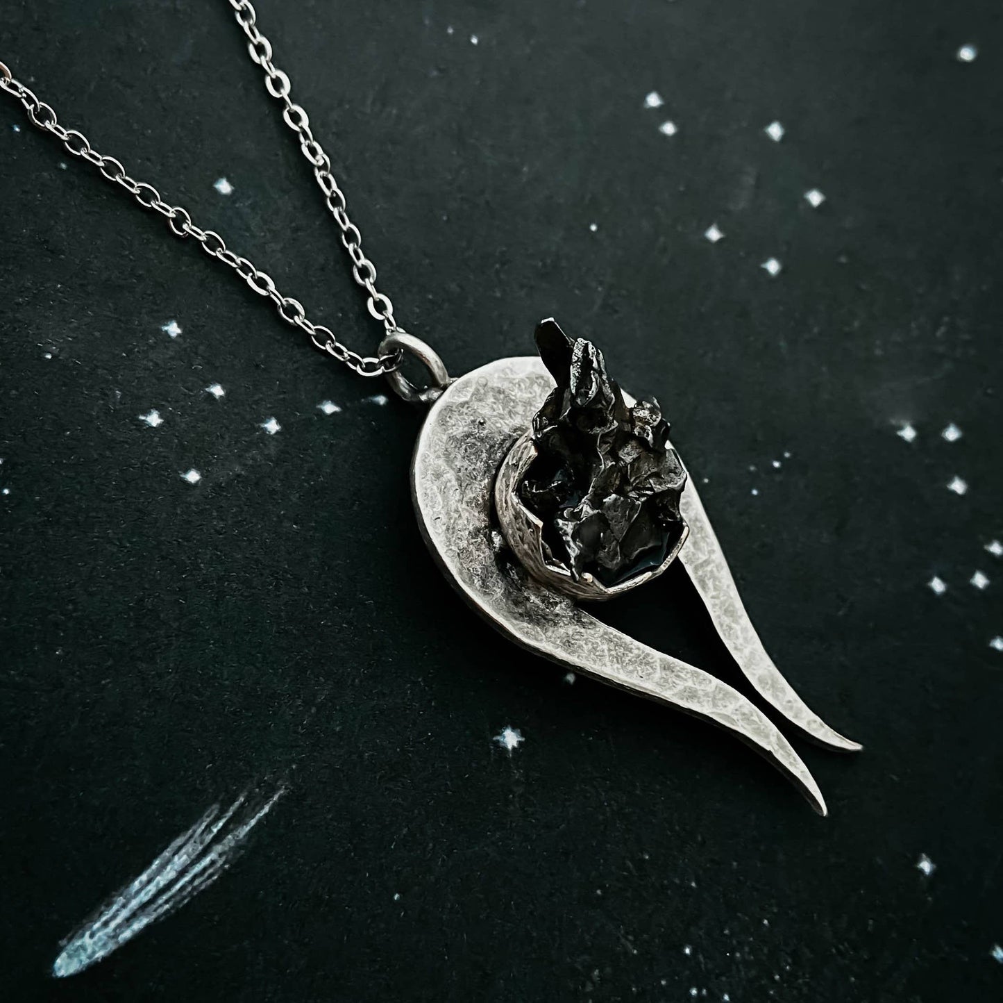 Comet Necklace with Authentic Meteorite