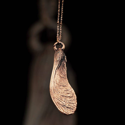 Copper Maple Seed Pendant