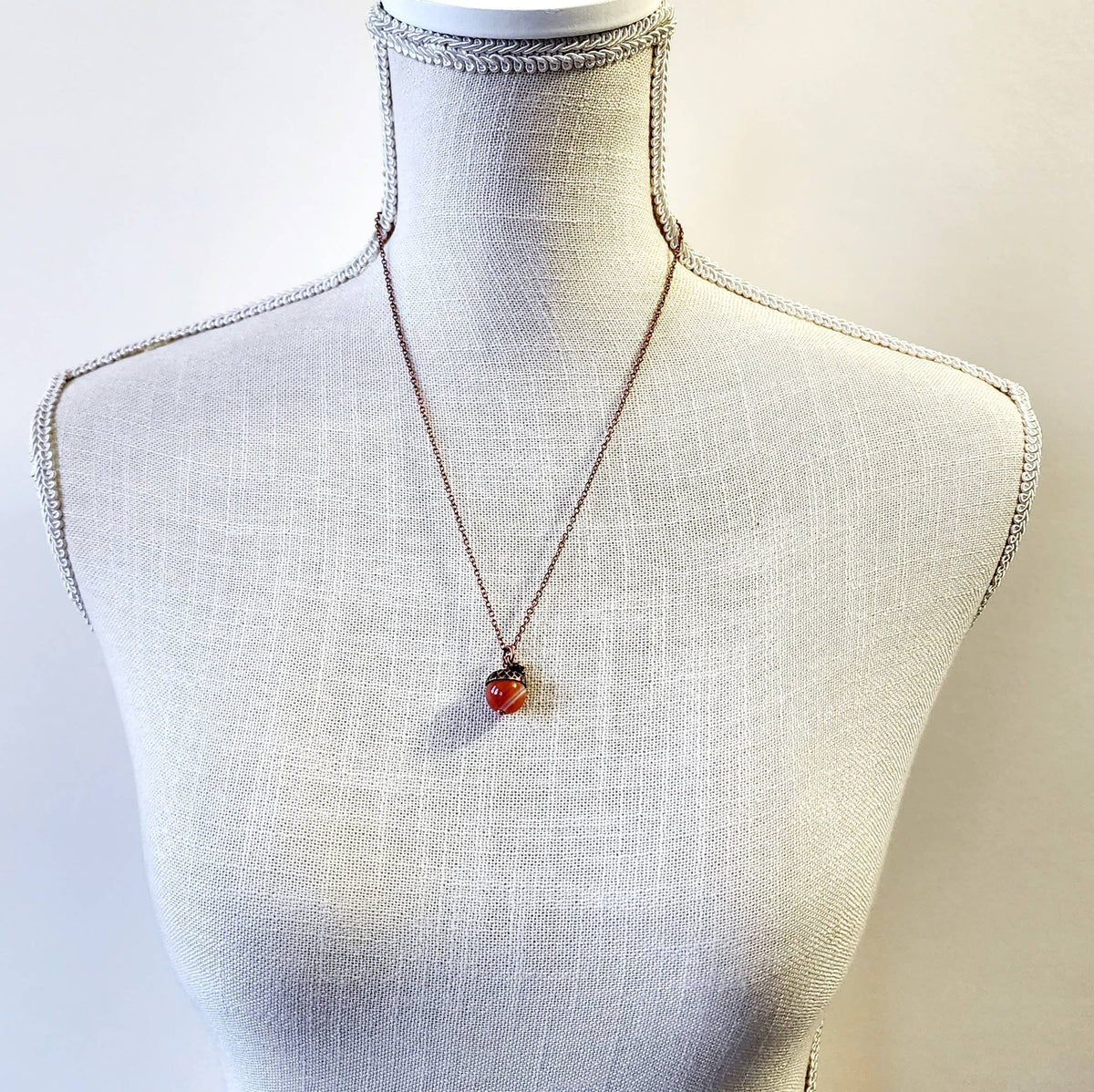 Acorn Necklace - Carnelian