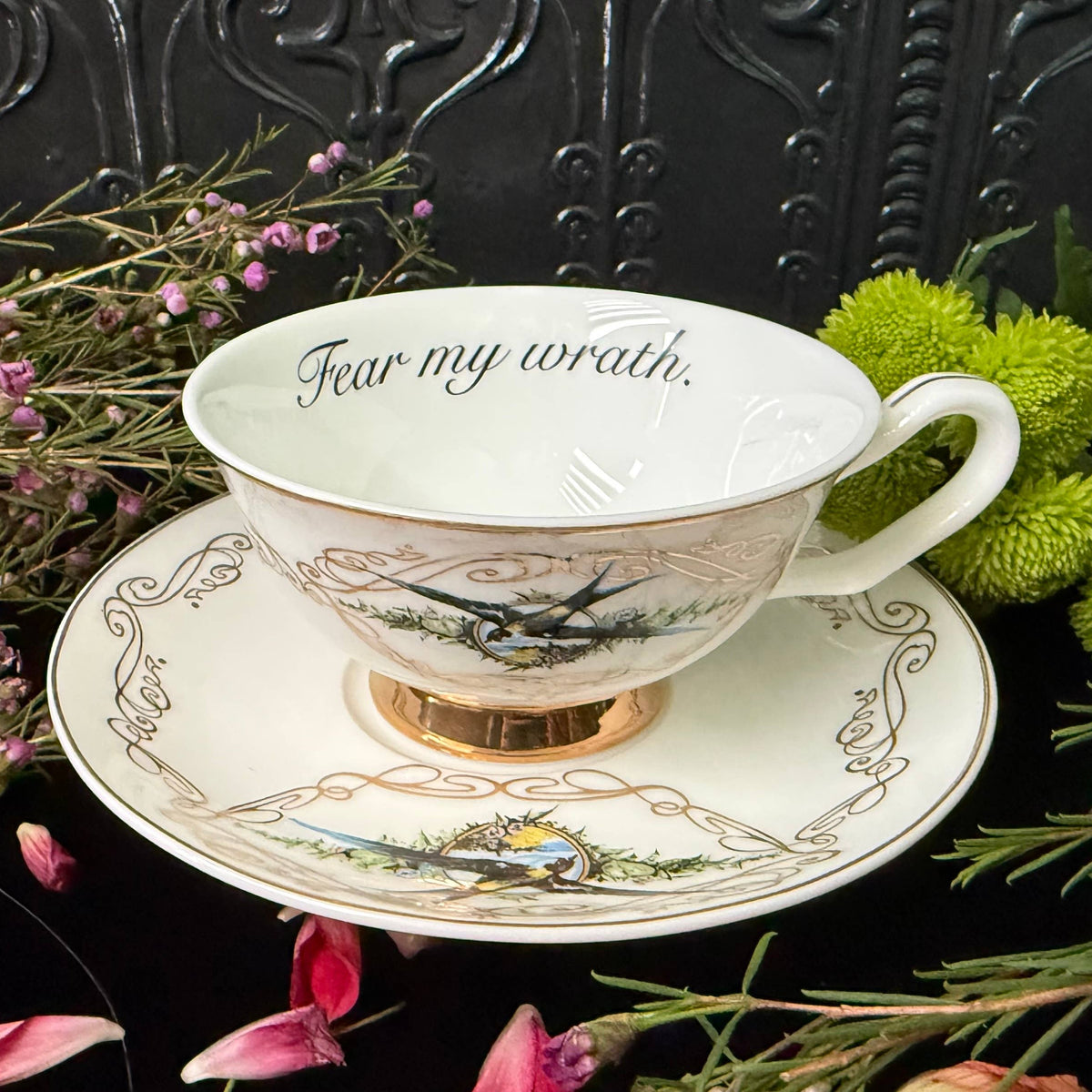 "Fear My Wrath" Teacup and Saucer