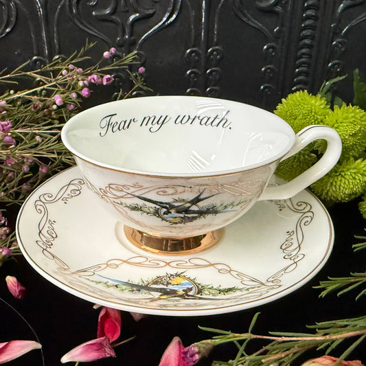 "Fear My Wrath" Teacup and Saucer