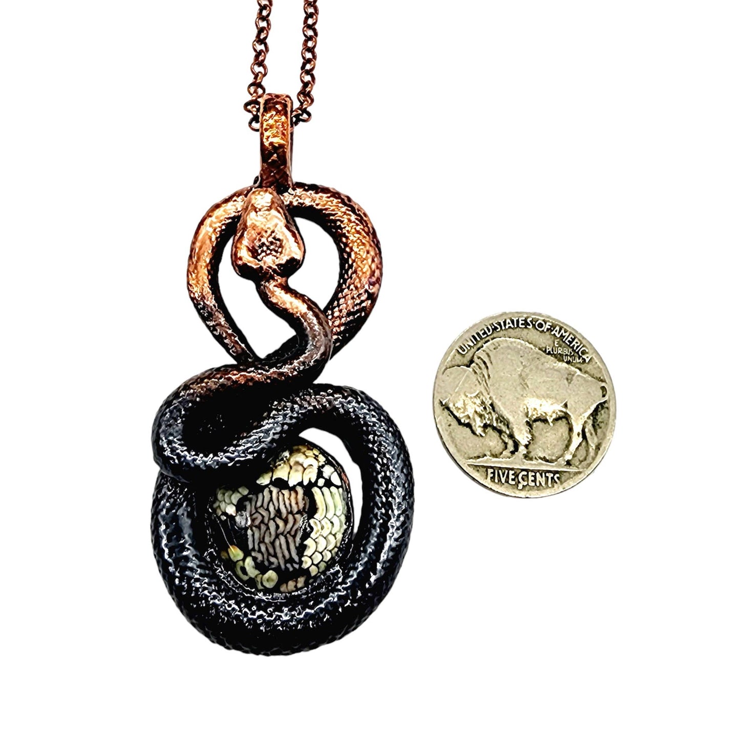 Snakeskin Agate Serpent Necklace (Fossil)