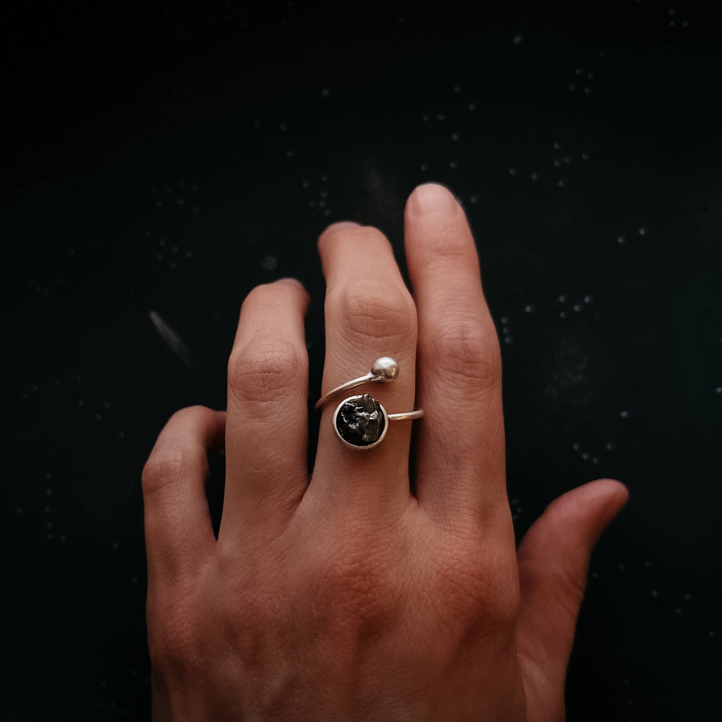 Circle Wrap Ring with Authentic Meteorite
