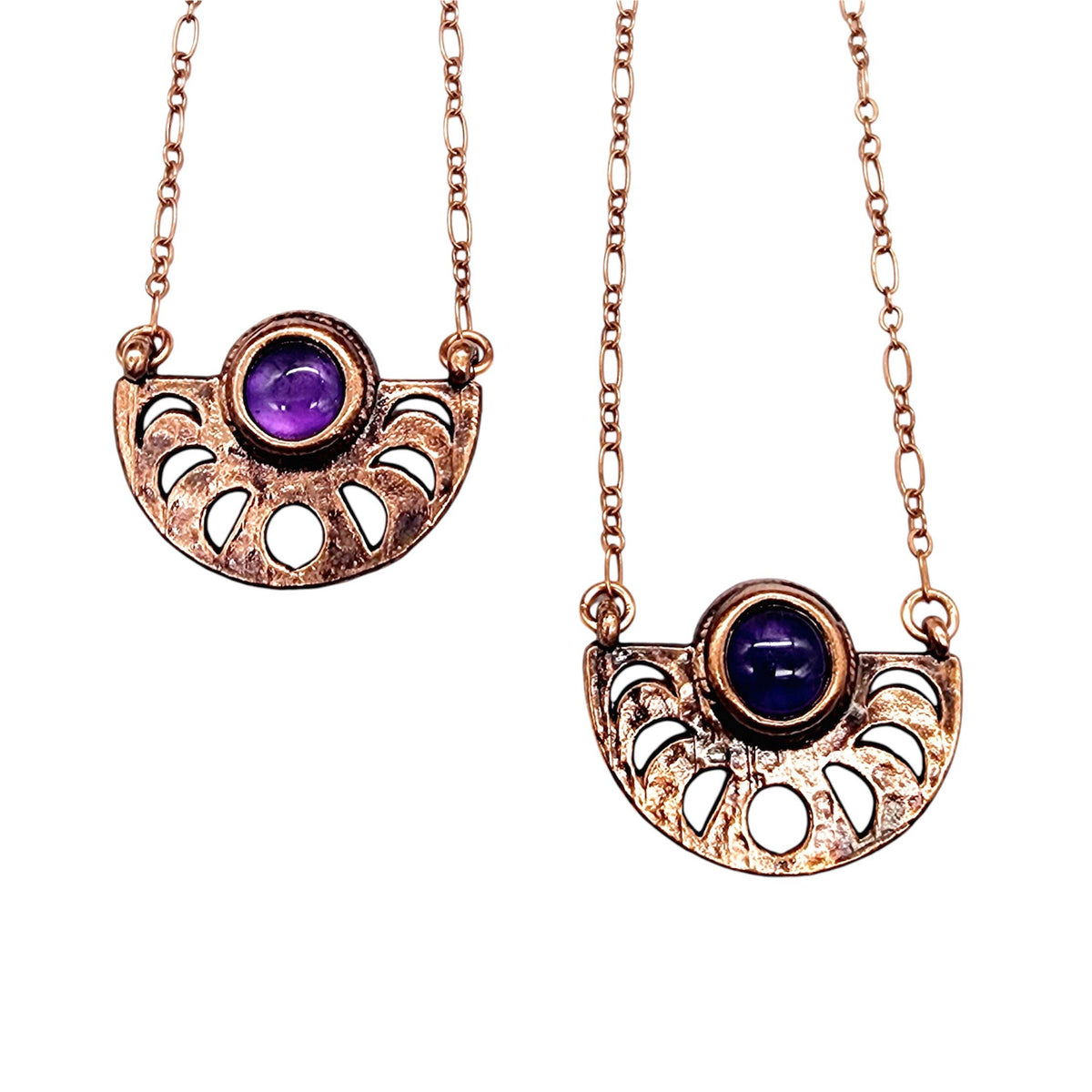 Moon Phase Necklace - Amethyst / Moon Cycle