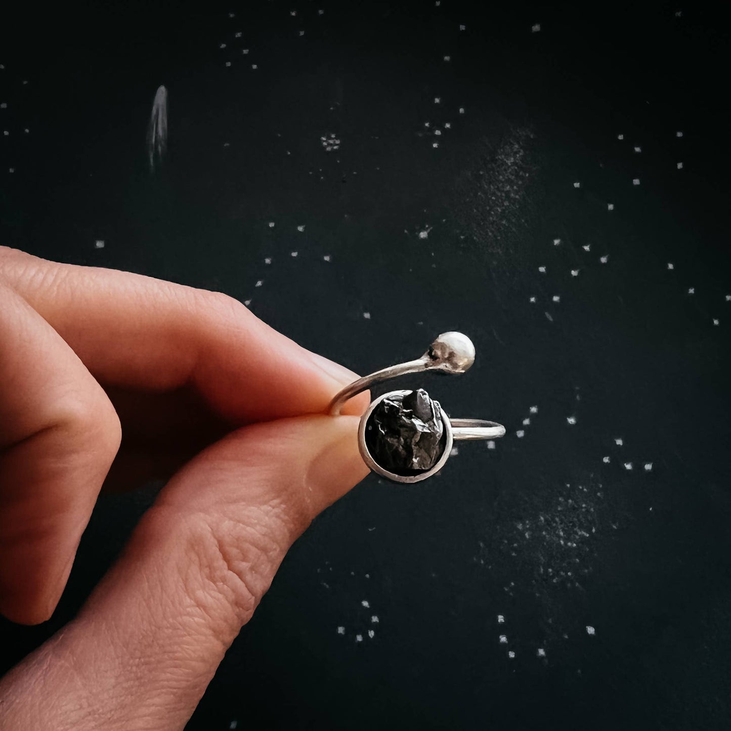 Circle Wrap Ring with Authentic Meteorite