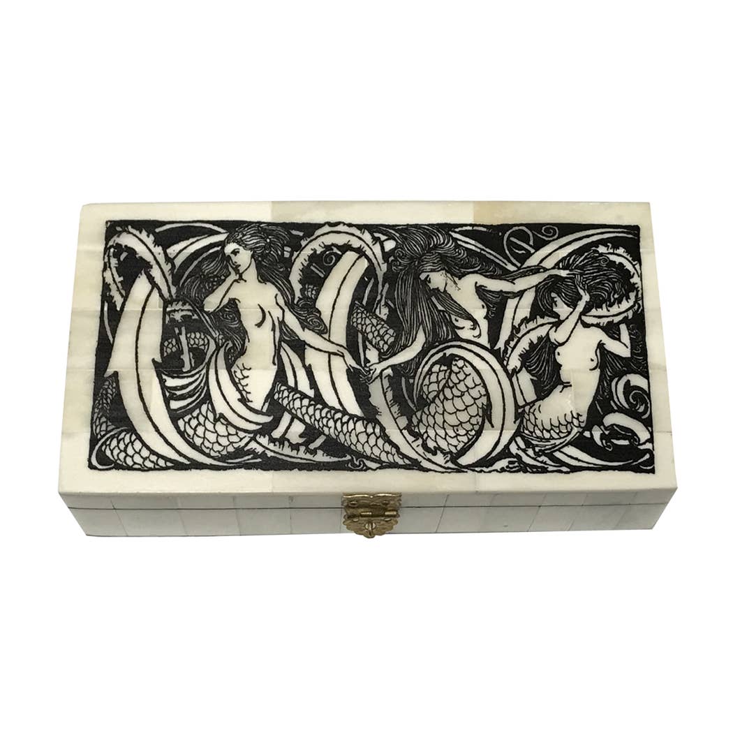 Mermaids Engraved Bone Box