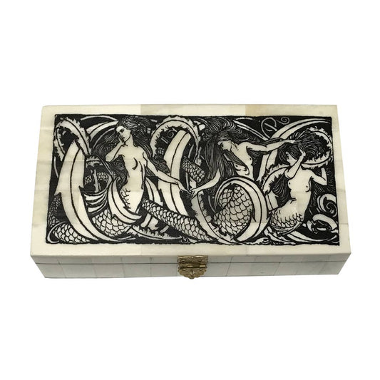 Mermaids Engraved Bone Box