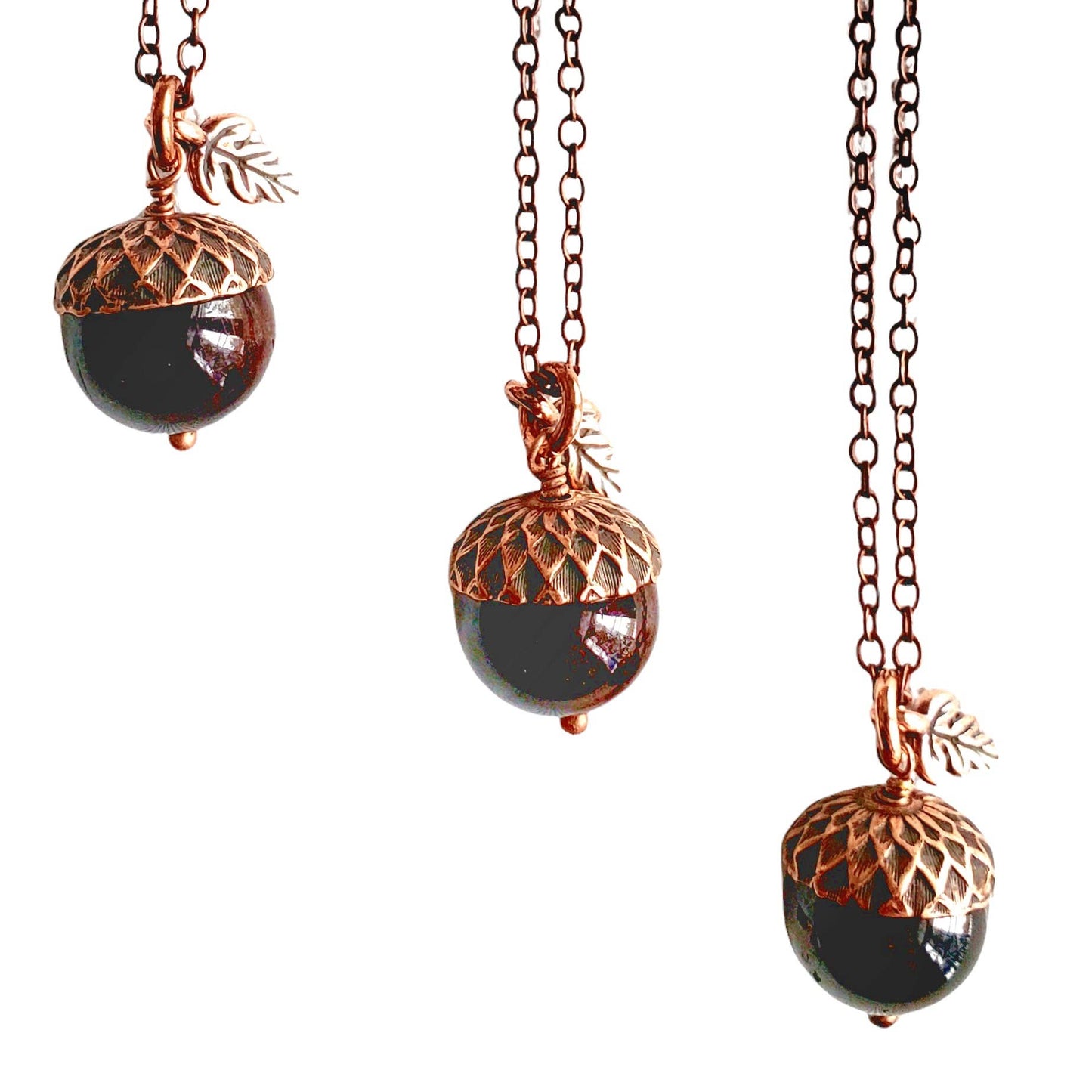Acorn Necklace - Natural Garnet
