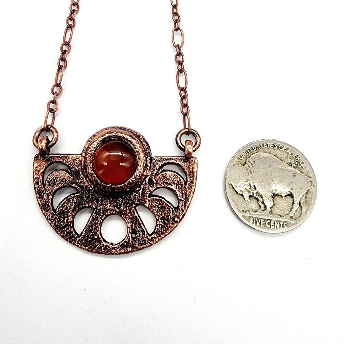 Moon Phase Necklace - Carnelian