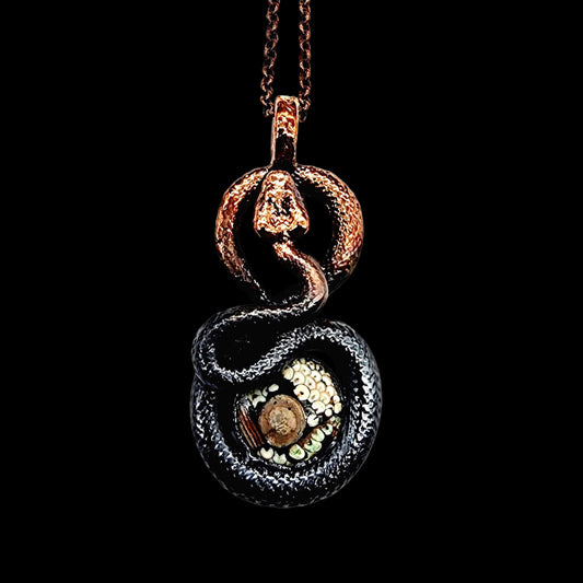 Snakeskin Agate Serpent Necklace (Fossil)