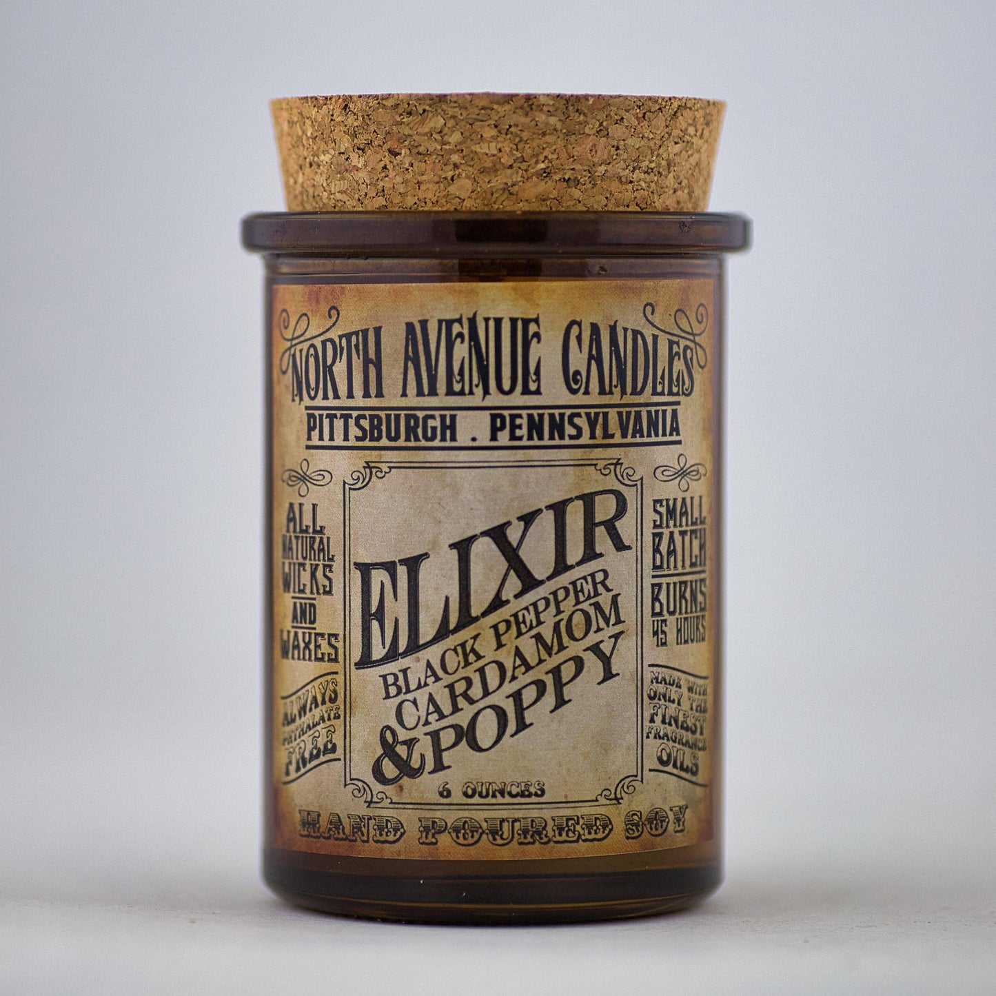 Apothecary Candle - "Elixir" - Pepper, Cardamom, and Poppy
