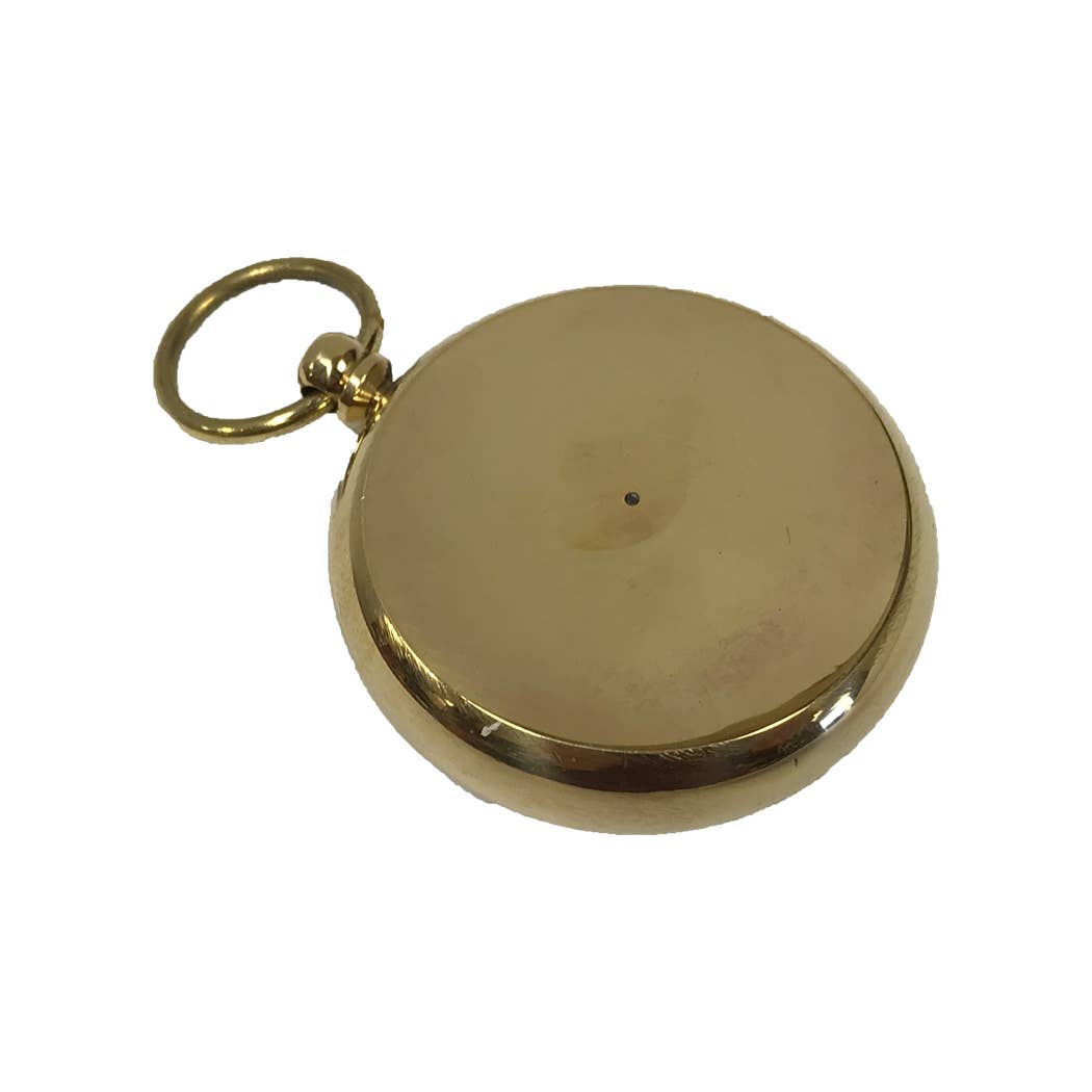 Solid Polished Brass Pocket Compass, 1-5/8"